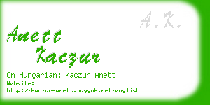 anett kaczur business card